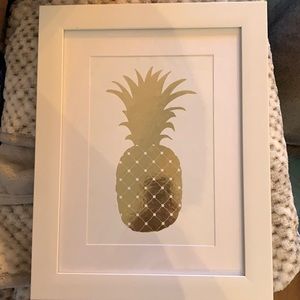 Cute pineapple framed picture